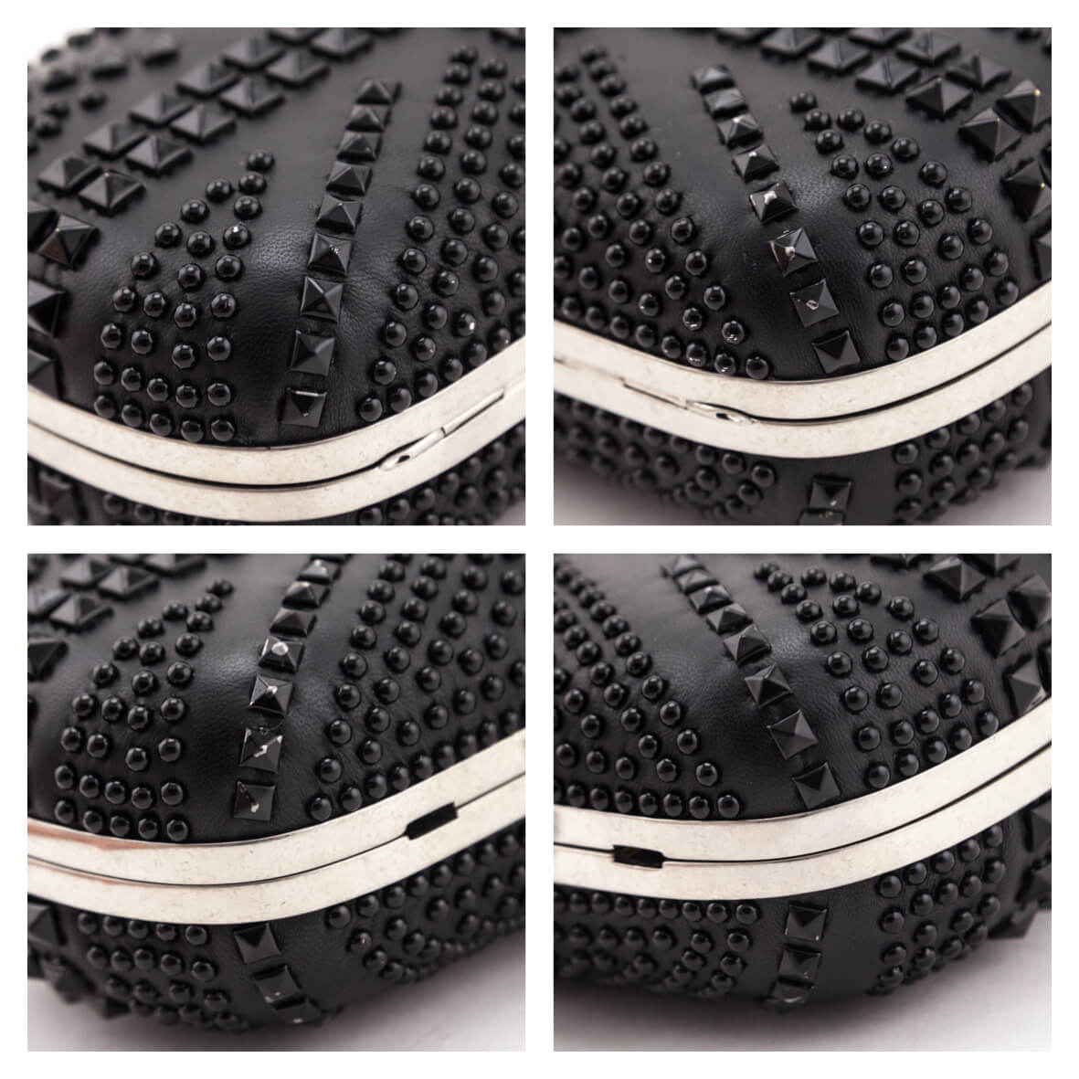 Alexander McQueen Black Nappa Studded Britannia Skull Box Clutch - Love that Bag etc - Preowned Authentic Designer Handbags & Preloved Fashions