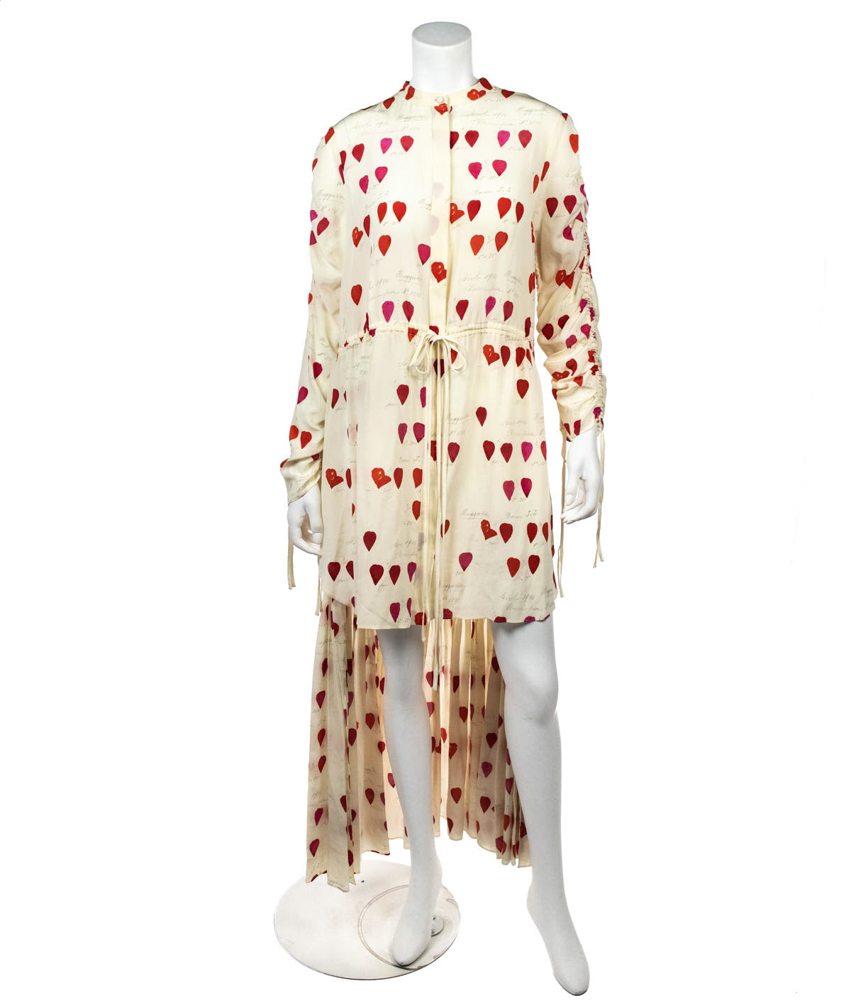 Alexander McQueen White Red Heart Print Silk Dress – Love that