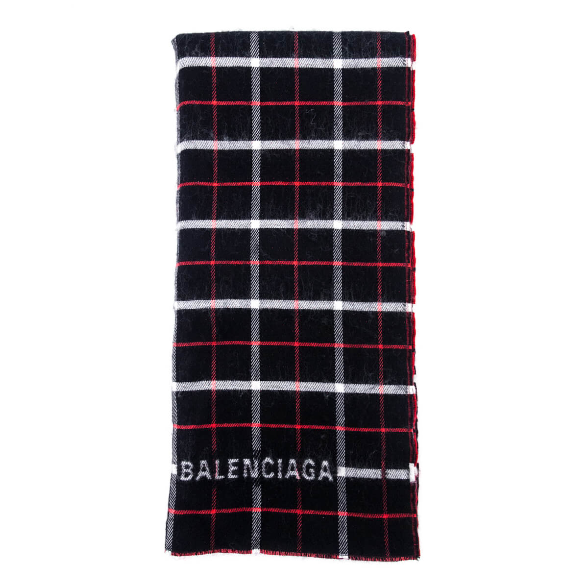 Balenciaga Black & Red Double Faced Check Scarf - Love that Bag etc - Preowned Authentic Designer Handbags & Preloved Fashions