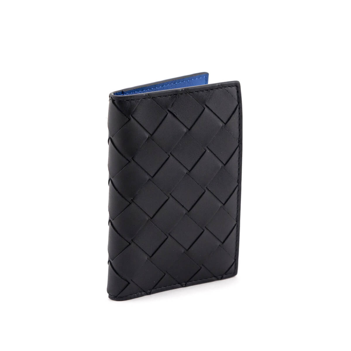 Bottega Veneta Ardoise & Deep Pacific Nappa Intrecciato Flap Card Case - Love that Bag etc - Preowned Authentic Designer Handbags & Preloved Fashions