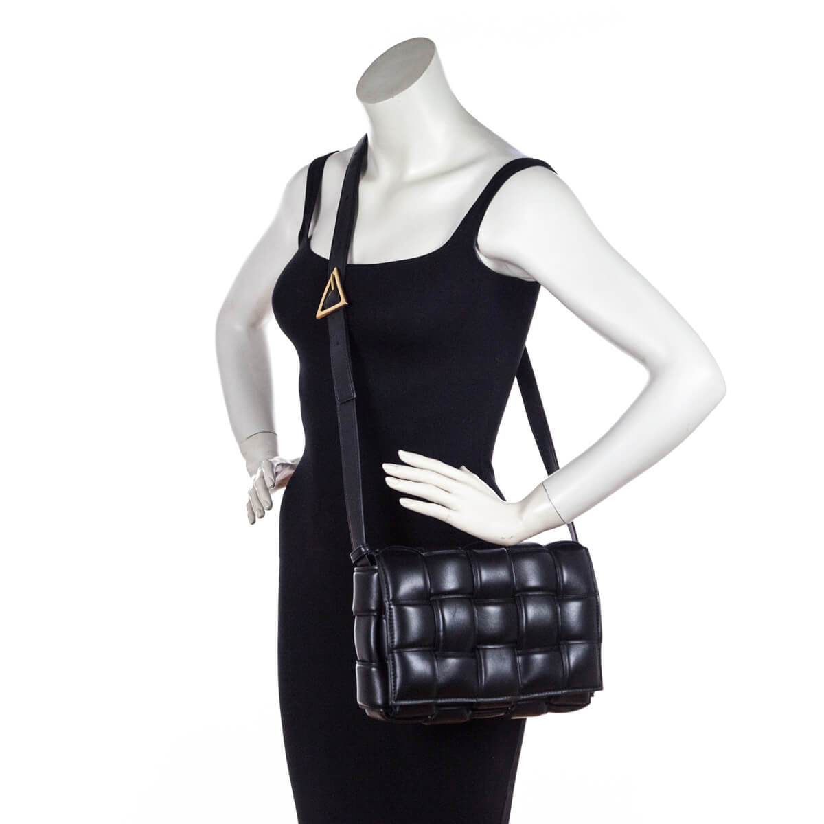 Bottega Veneta Black Lambskin Maxi Intreccio Padded Cassette Crossbody - Love that Bag etc - Preowned Authentic Designer Handbags & Preloved Fashions