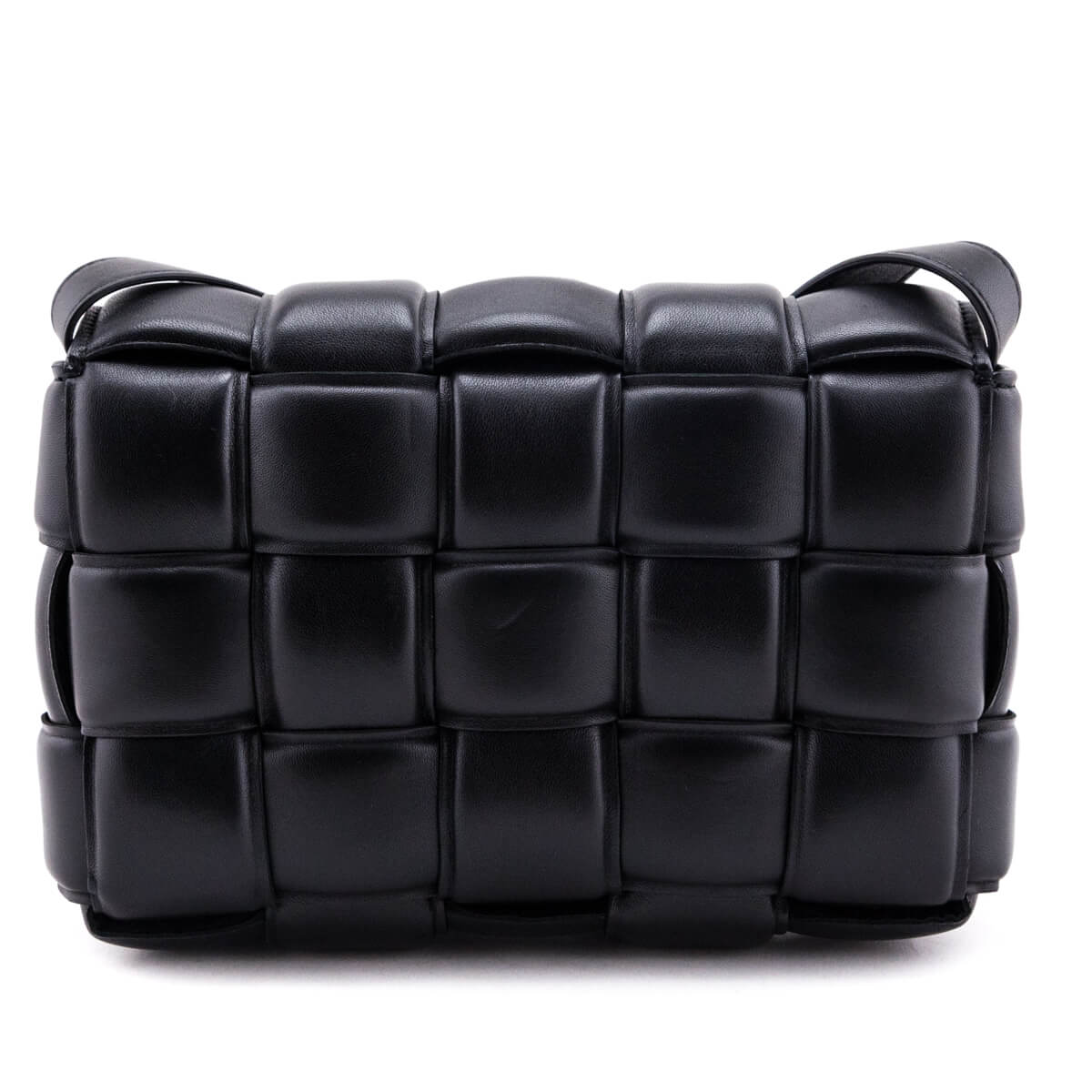 Bottega Veneta Black Lambskin Maxi Intreccio Padded Cassette Crossbody - Love that Bag etc - Preowned Authentic Designer Handbags & Preloved Fashions