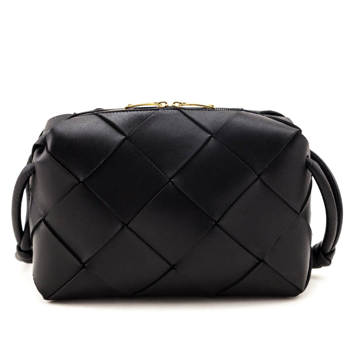 Bottega Veneta Black Maxi Intreccio Small Cassette Camera Bag - Love that Bag etc - Preowned Authentic Designer Handbags & Preloved Fashions