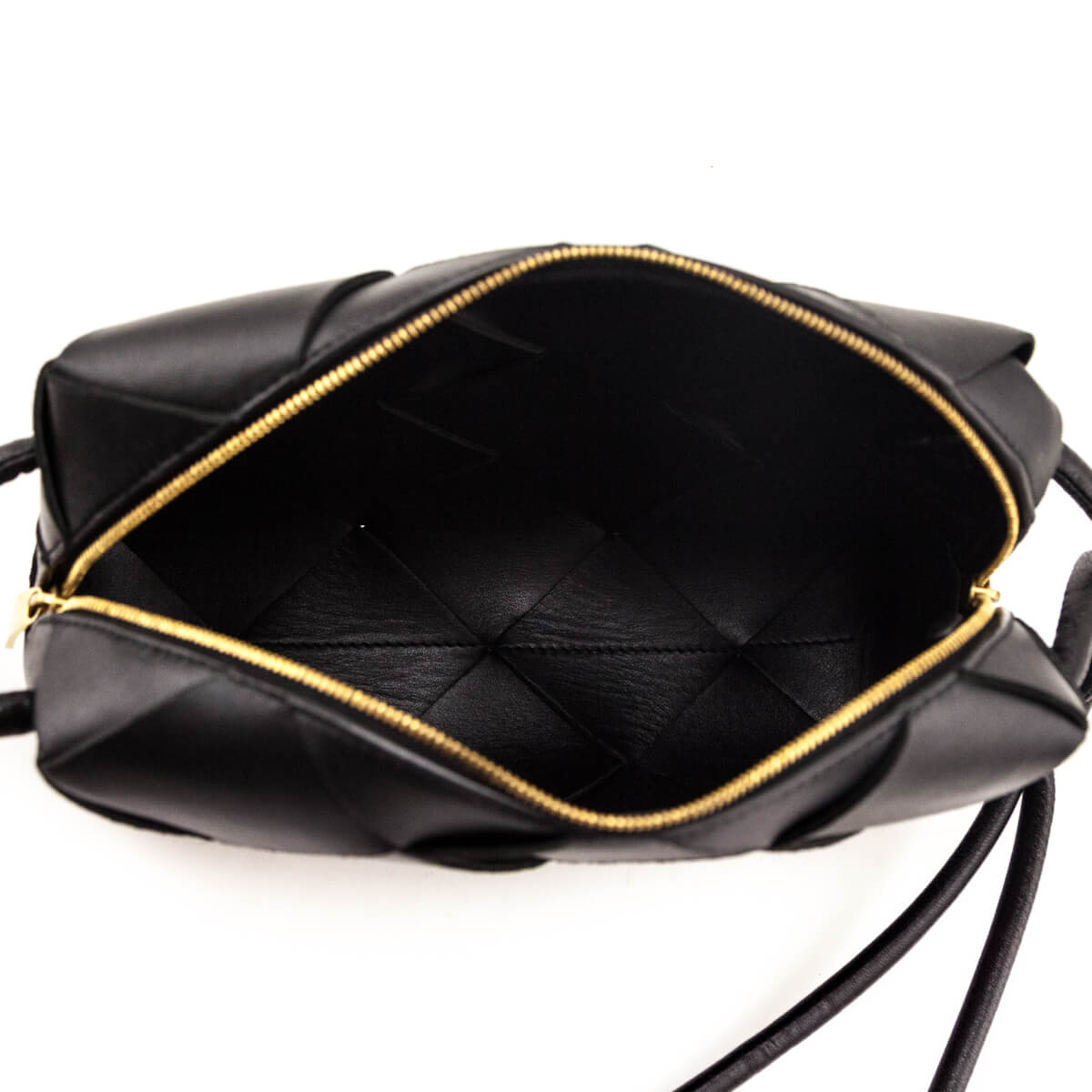 Bottega Veneta Black Maxi Intreccio Small Cassette Camera Bag - Love that Bag etc - Preowned Authentic Designer Handbags & Preloved Fashions