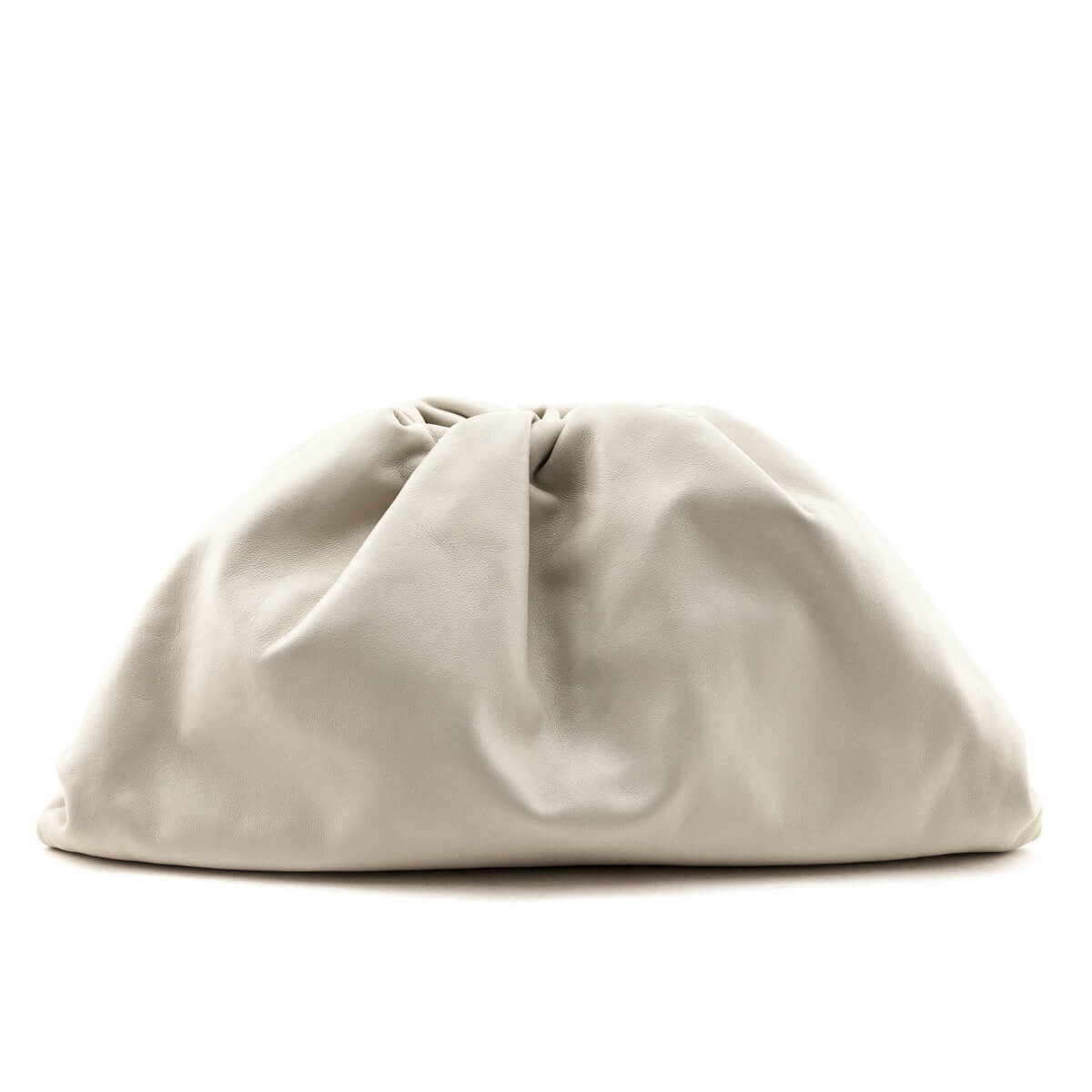 Bottega Veneta Chalk Smooth Butter Calf The Pouch Oversized Clutch - Love that Bag etc - Preowned Authentic Designer Handbags & Preloved Fashions
