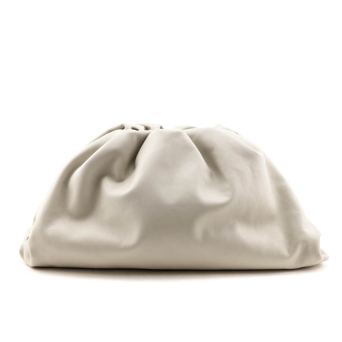 Bottega Veneta Chalk Smooth Butter Calf The Pouch Oversized Clutch - Love that Bag etc - Preowned Authentic Designer Handbags & Preloved Fashions