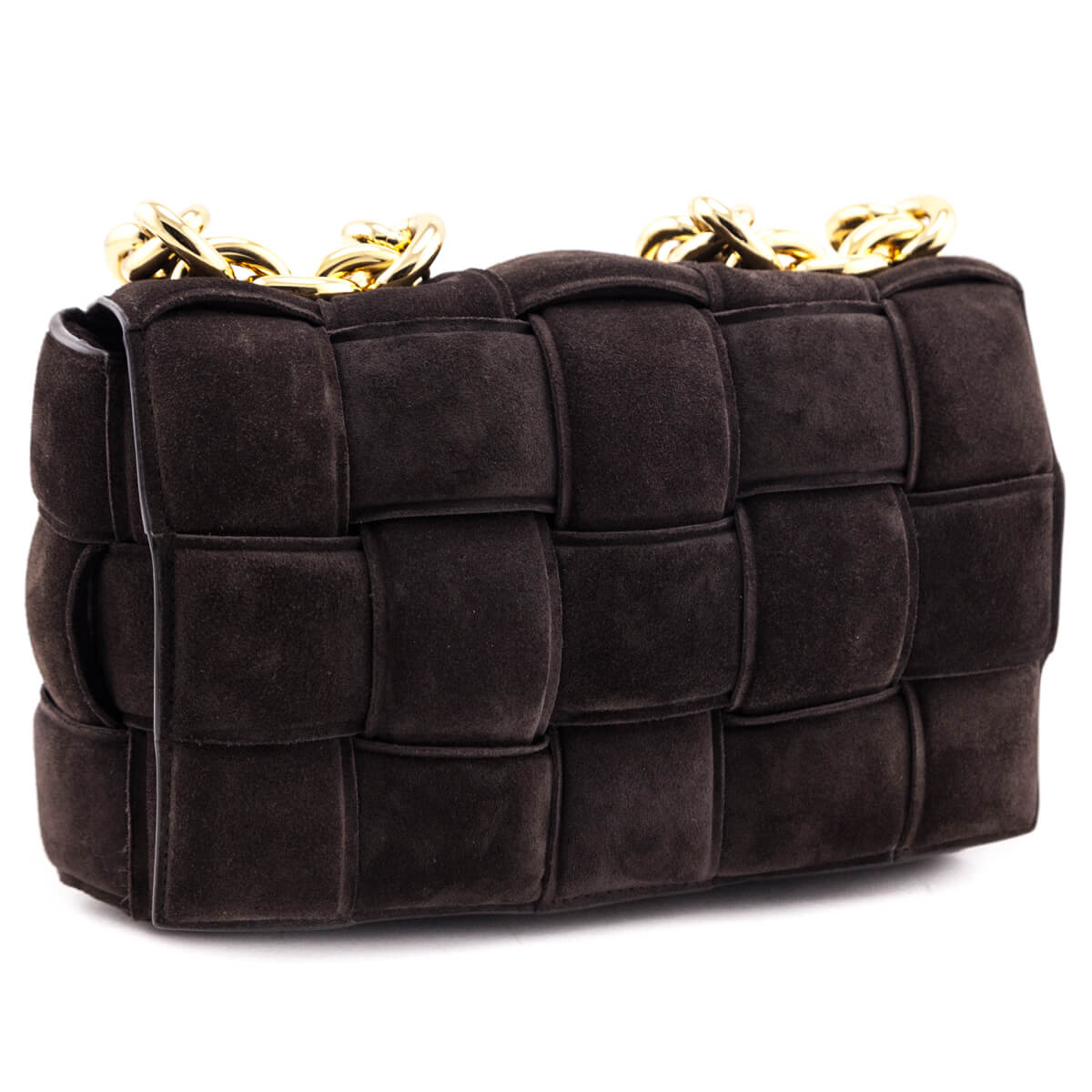 Bottega Veneta Fondant Suede Maxi Intreccio Padded Chain Cassette Bag - Love that Bag etc - Preowned Authentic Designer Handbags & Preloved Fashions