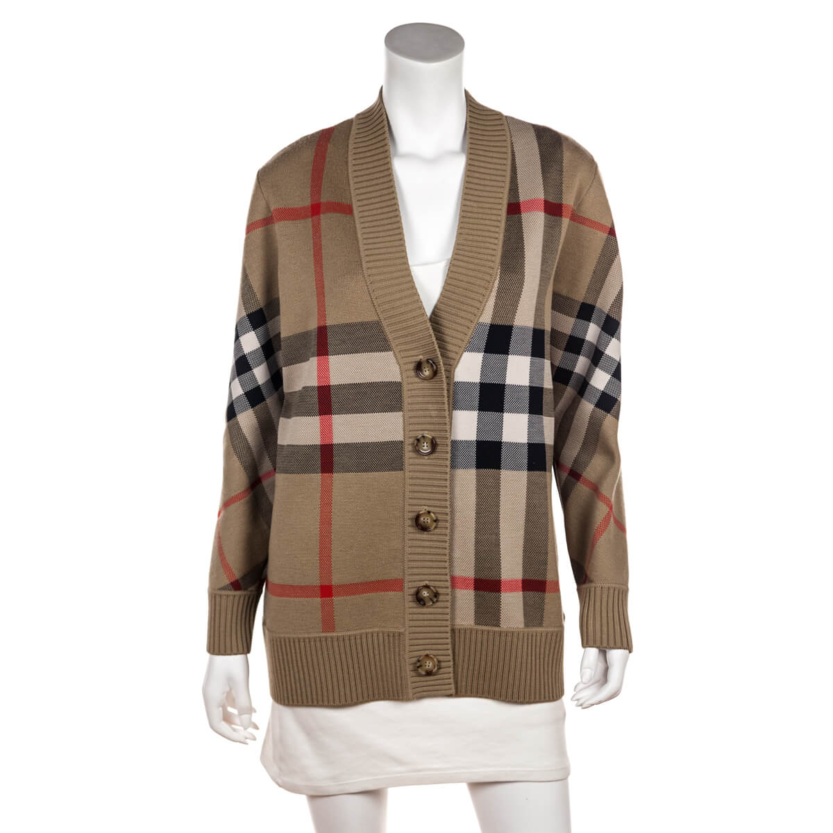 Burberry Archive Beige Wool Blend Check Cardigan Shop Burberry CA Love that Bag etc Preowned Designer Fashions