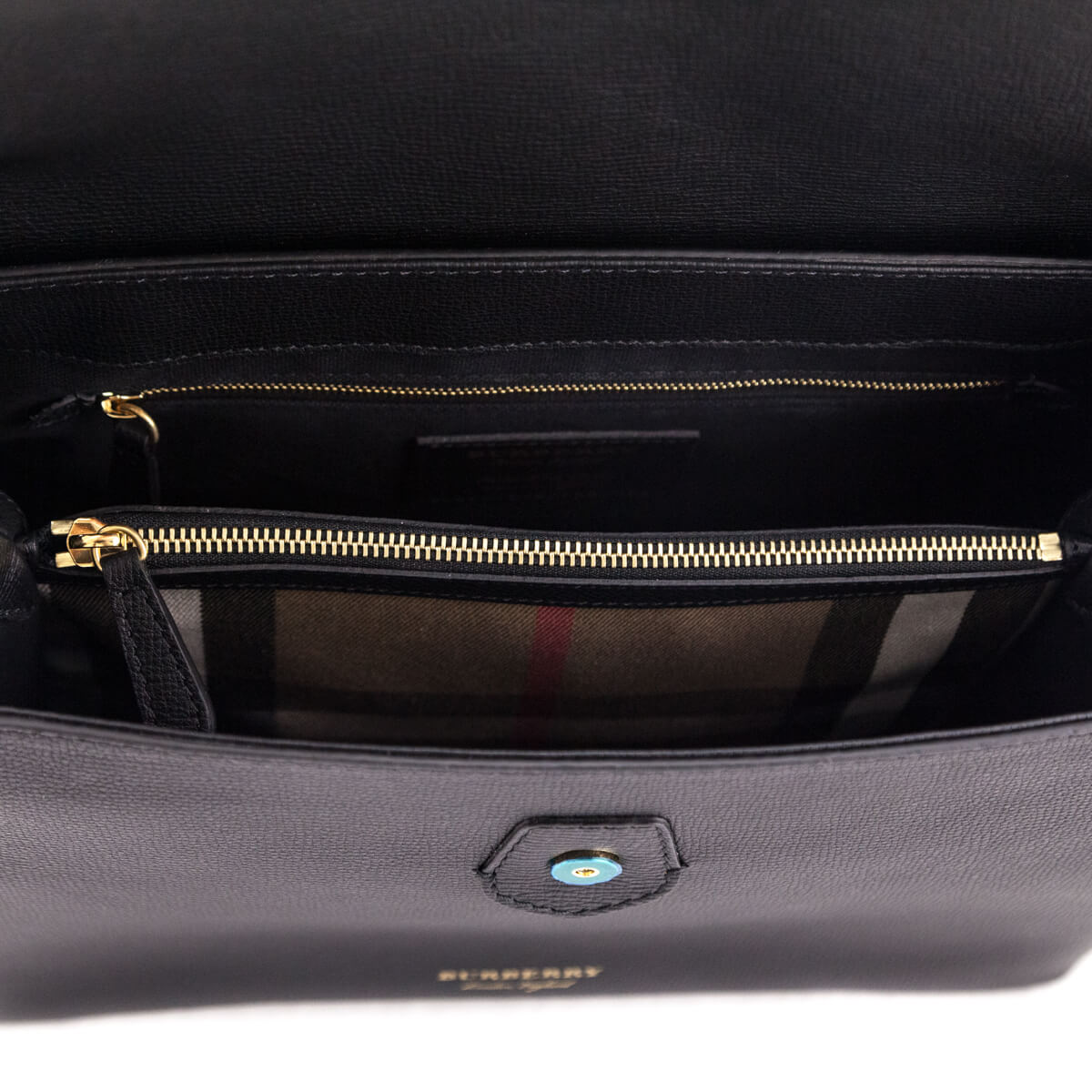 Burberry Black Derby Calfskin House Check Medium Camberley Satchel - Love that Bag etc - Preowned Authentic Designer Handbags & Preloved Fashions