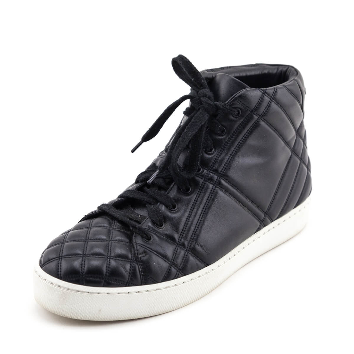 Burberry Black Quilted Check Westford High Top Sneakers Size US 9 | EU 39 - Love that Bag etc - Preowned Authentic Designer Handbags & Preloved Fashions