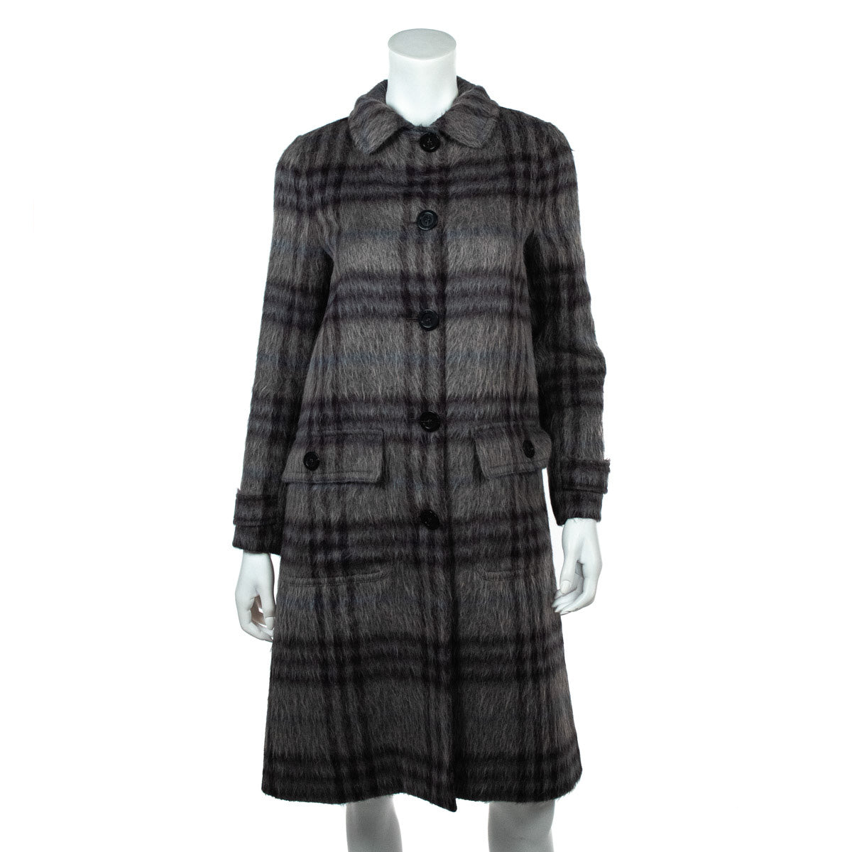 Burberry plaid wool outlet coat