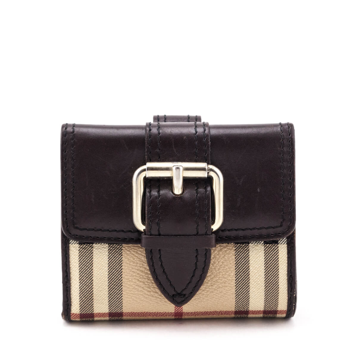 Burberry Haymarket Check Buckle Compact Wallet – Love that Bag etc