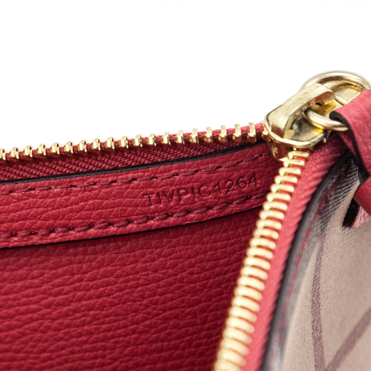 Burberry Haymarket Check Red Calfskin Pouch - Love that Bag etc - Preowned Authentic Designer Handbags & Preloved Fashions