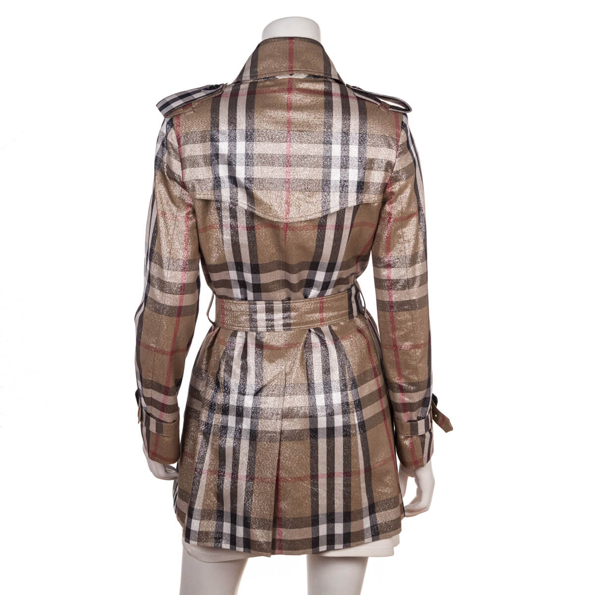 Burberry Metallic Check Trench Coat Size XS | UK 6 - Love that Bag etc - Preowned Authentic Designer Handbags & Preloved Fashions