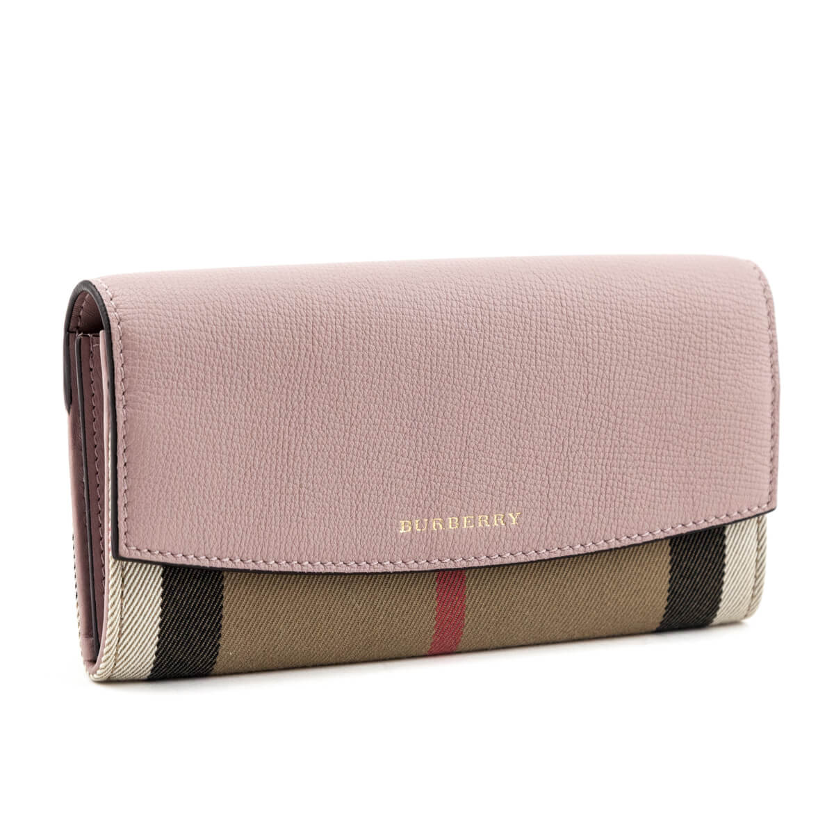 Burberry Pink Calfskin House Check Porter Continental Wallet - Love that Bag etc - Preowned Authentic Designer Handbags & Preloved Fashions