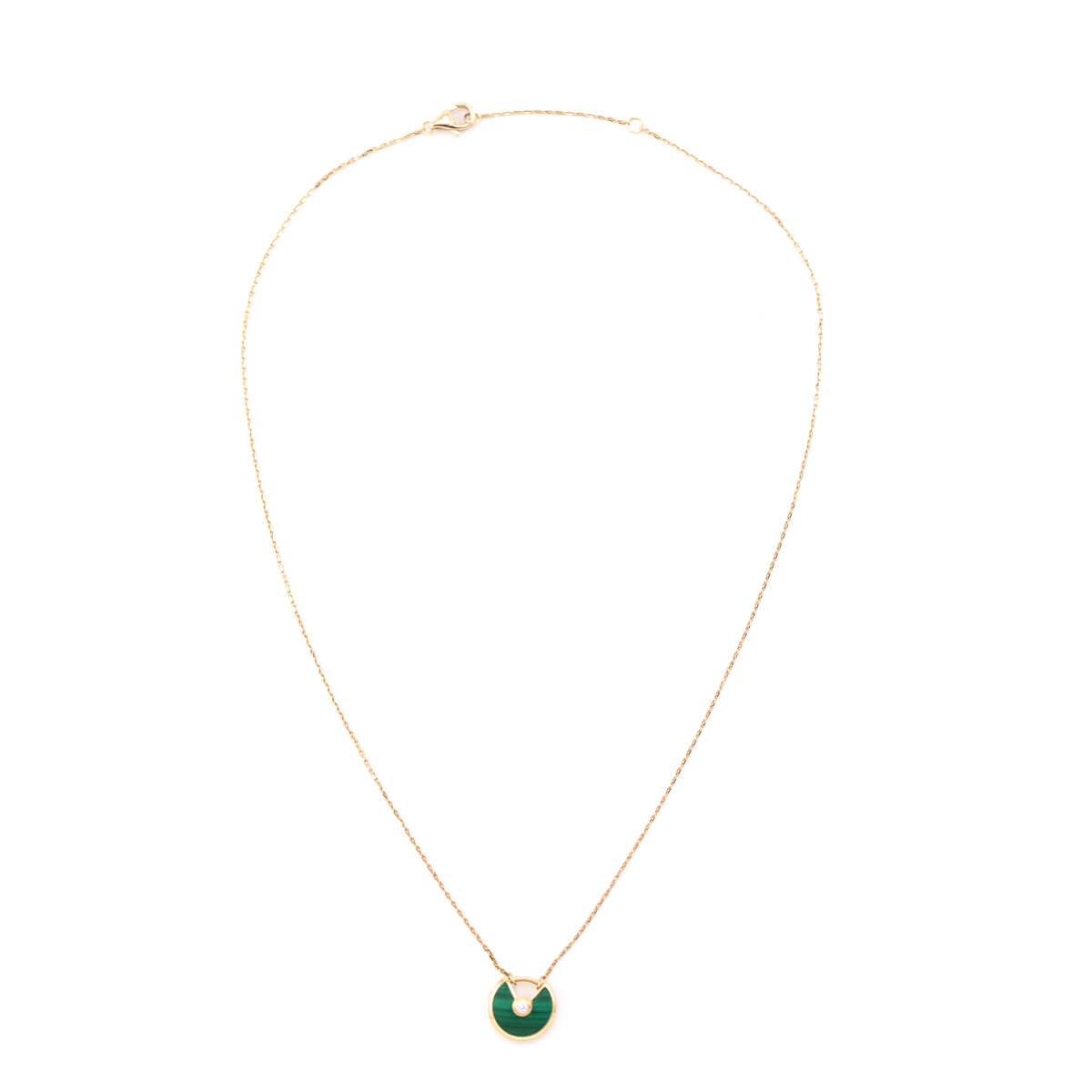 Cartier 18K Pink Gold Diamond Malachite XS Amulette de Cartier