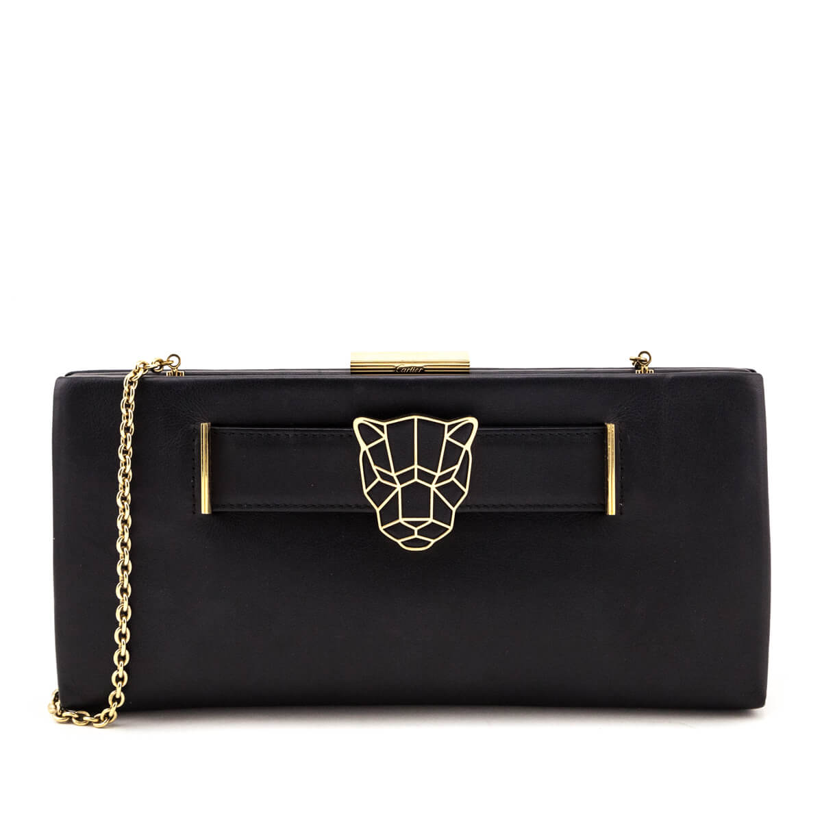 Cartier Black Calfskin Panthere de Cartier Clutch Preloved