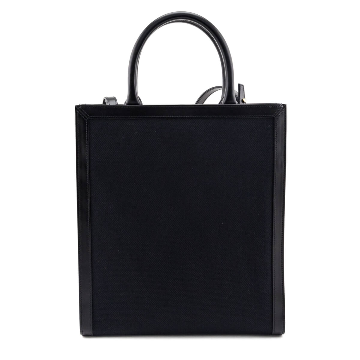 Celine Black Canvas & Calfskin Small Vertical Cabas Tote - Love that Bag etc - Preowned Authentic Designer Handbags & Preloved Fashions