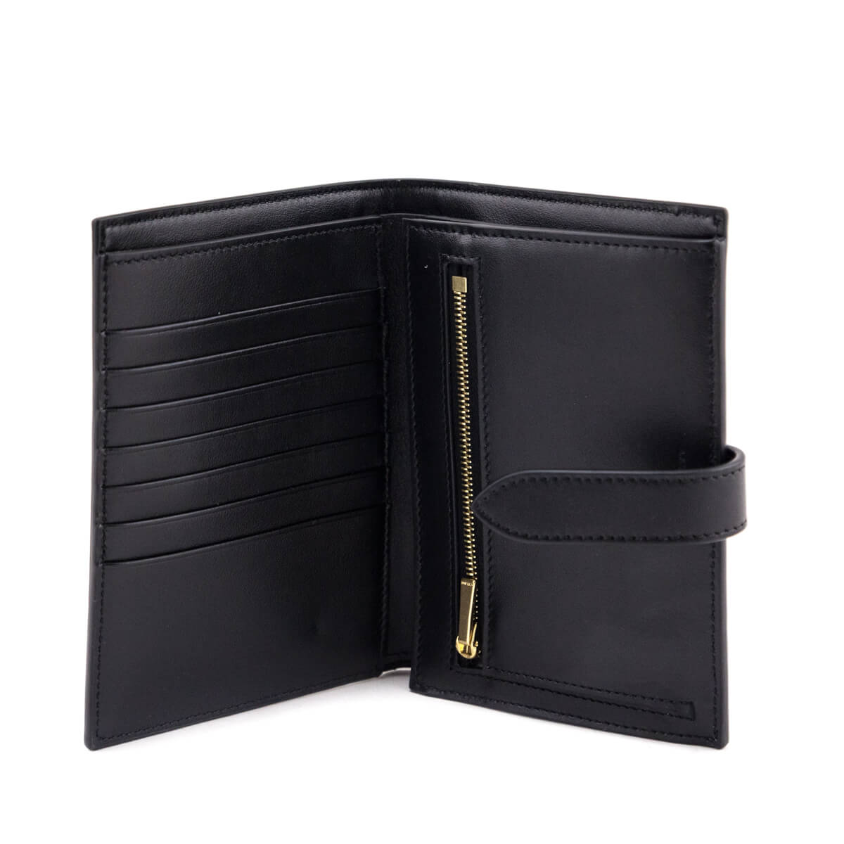 Celine Black Grained Calfskin Medium Multifunction Strap Wallet - Love that Bag etc - Preowned Authentic Designer Handbags & Preloved Fashions