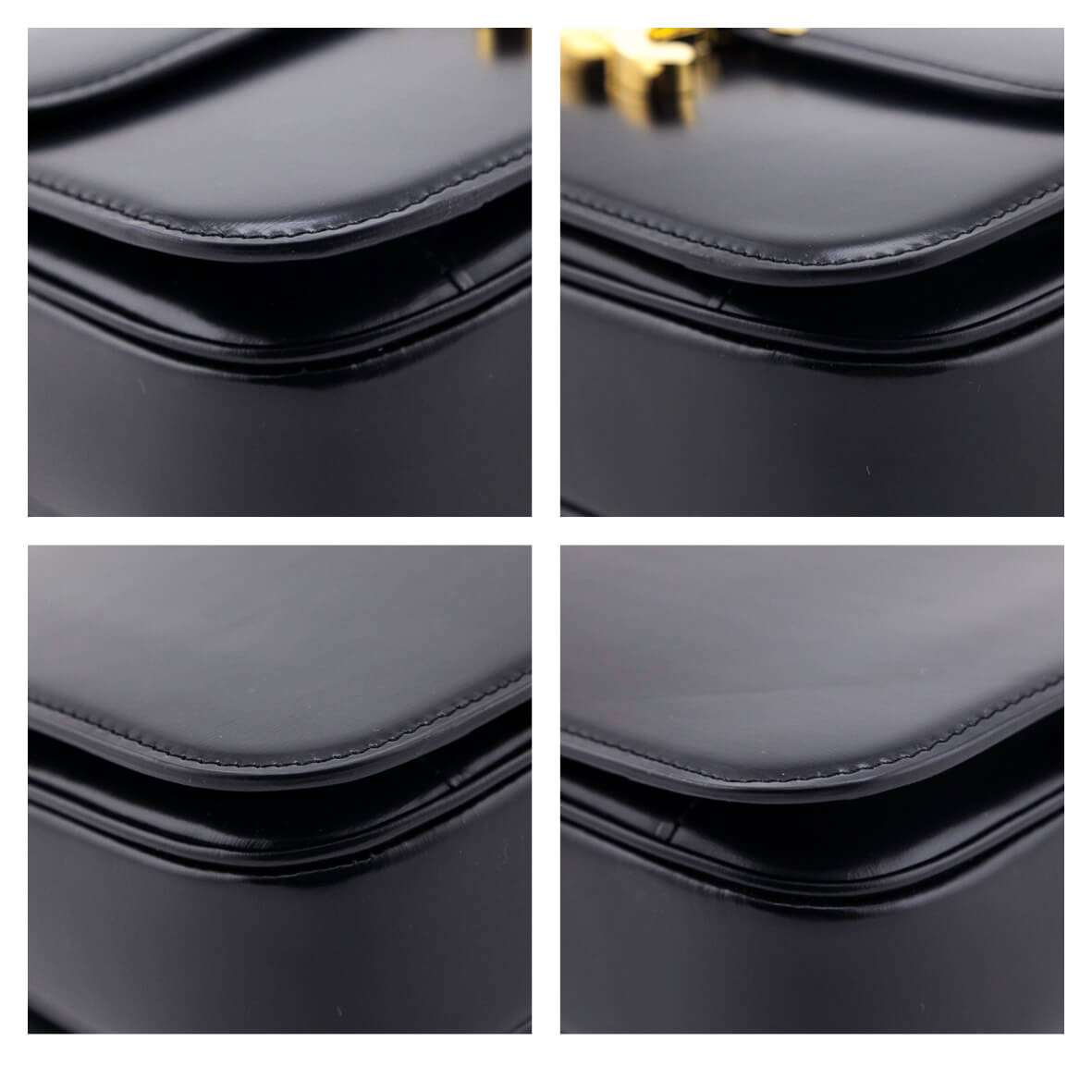 Celine Black Shiny Calfskin Medium Triomphe Bag - Love that Bag etc - Preowned Authentic Designer Handbags & Preloved Fashions
