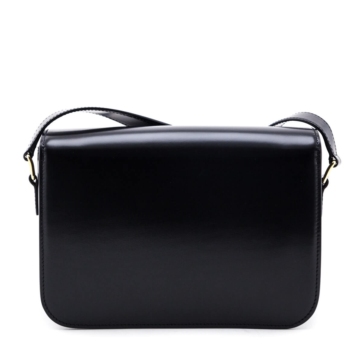 Celine Black Shiny Calfskin Medium Triomphe Bag - Love that Bag etc - Preowned Authentic Designer Handbags & Preloved Fashions