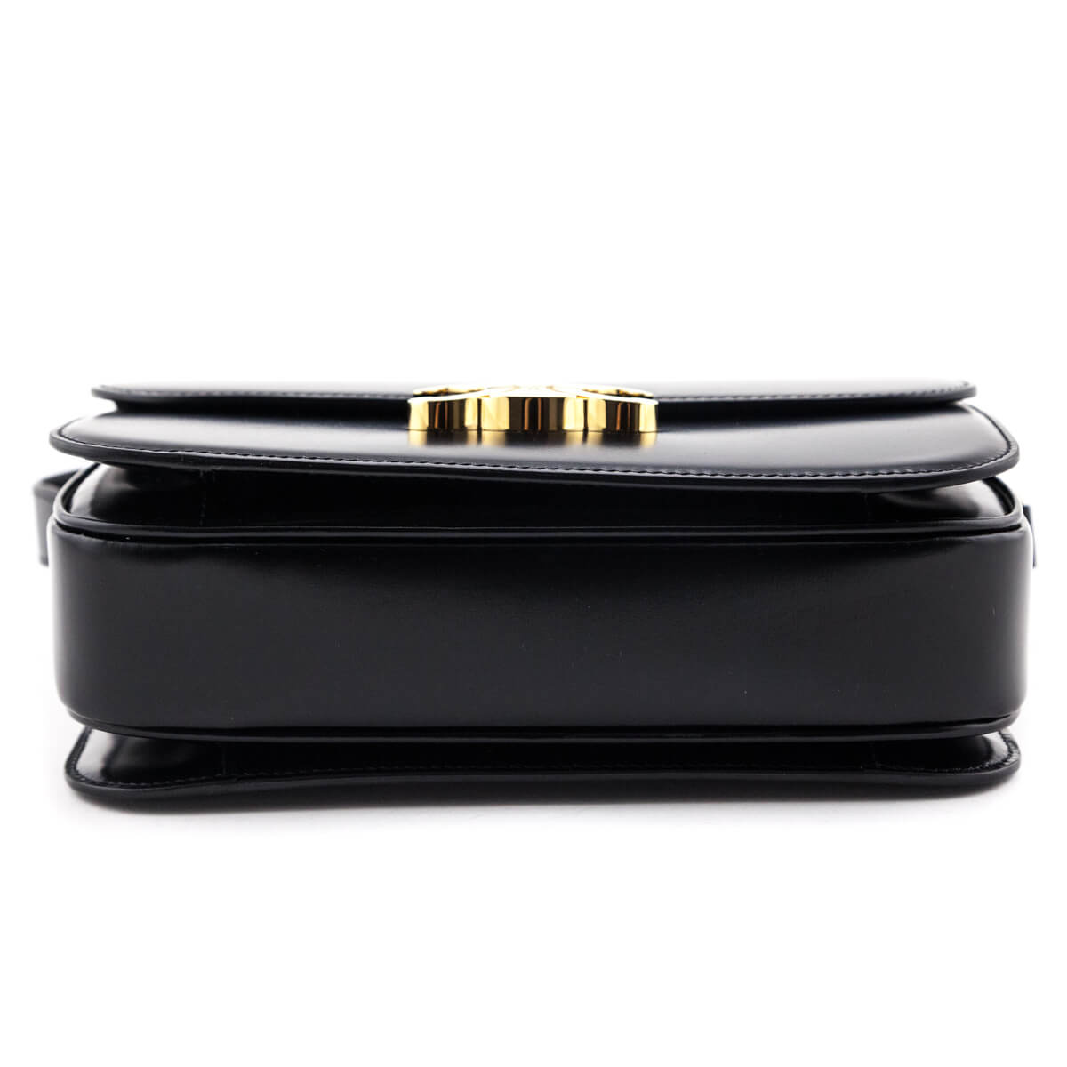 Celine Black Shiny Calfskin Medium Triomphe Bag - Love that Bag etc - Preowned Authentic Designer Handbags & Preloved Fashions