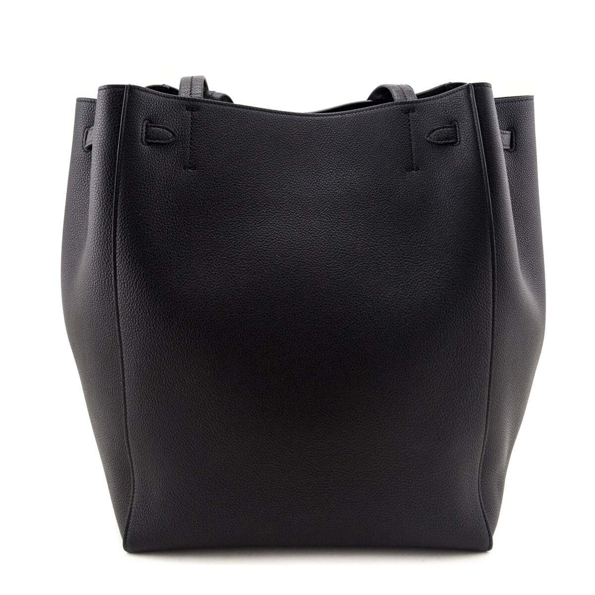 Celine Black Soft Grained Calfskin Medium Belt Cabas Phantom