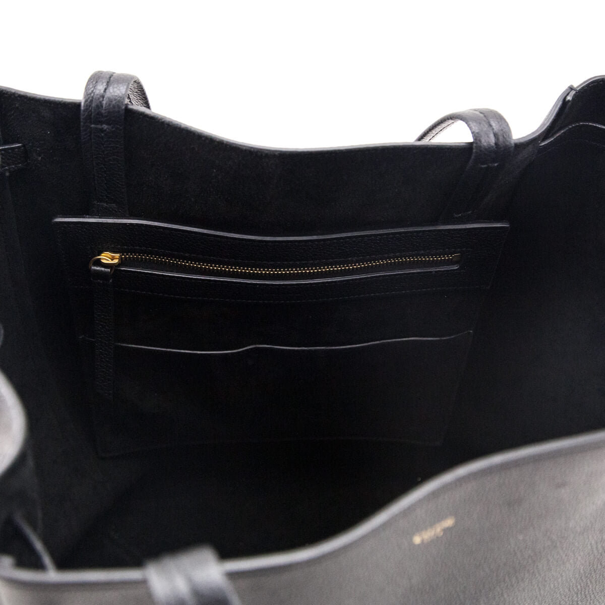 Celine Black Soft Grained Calfskin Medium Belt Cabas Phantom