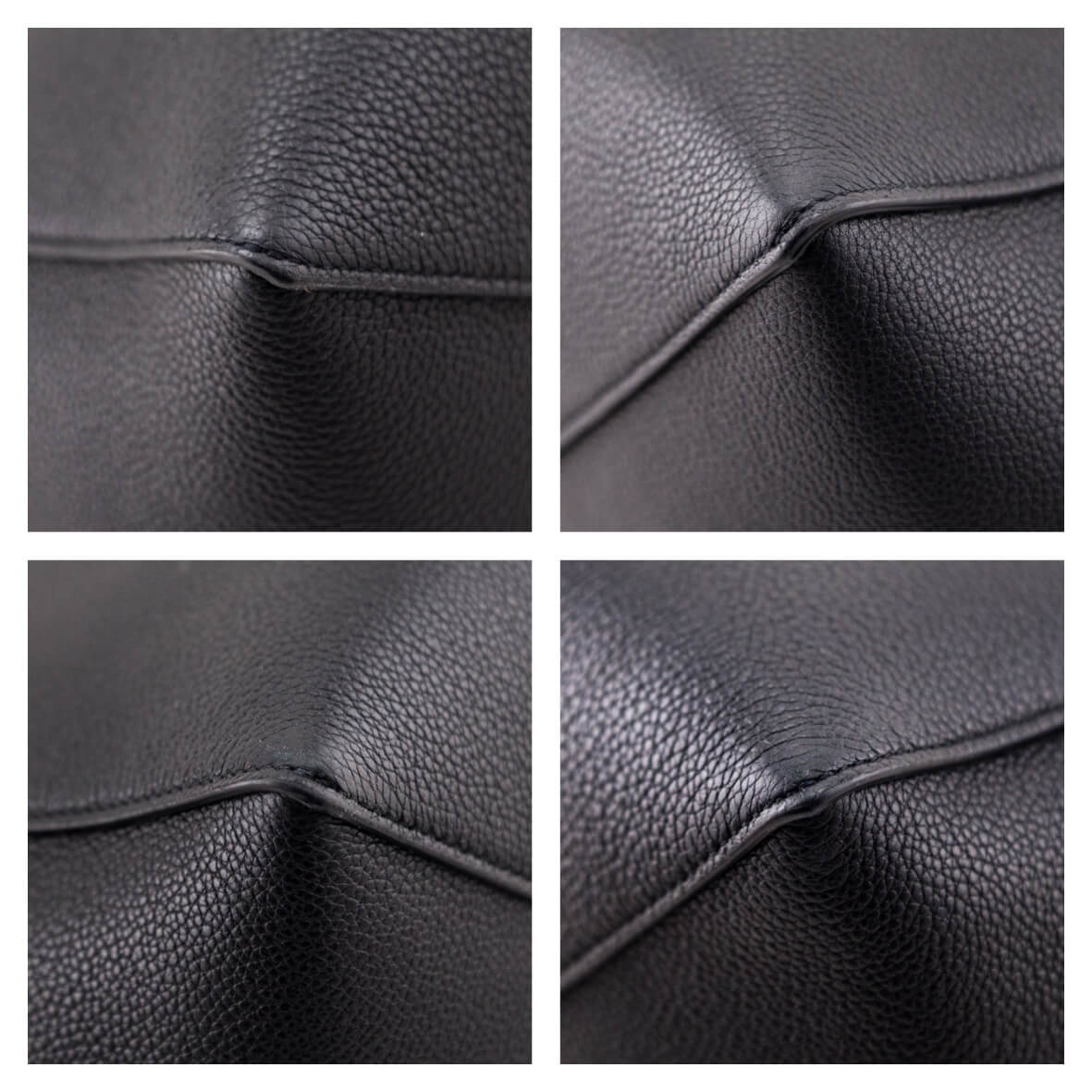 Celine Black Soft Grained Calfskin Medium Belt Cabas Phantom