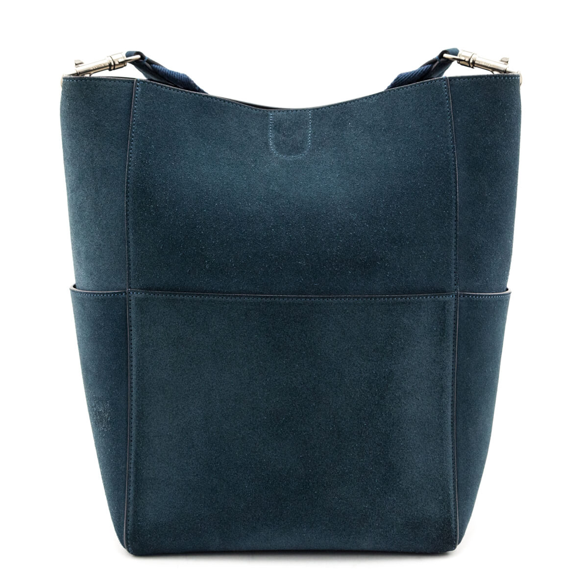 Celine Blue Suede Calfskin Sangle Bucket Bag - Love that Bag etc - Preowned Authentic Designer Handbags & Preloved Fashions