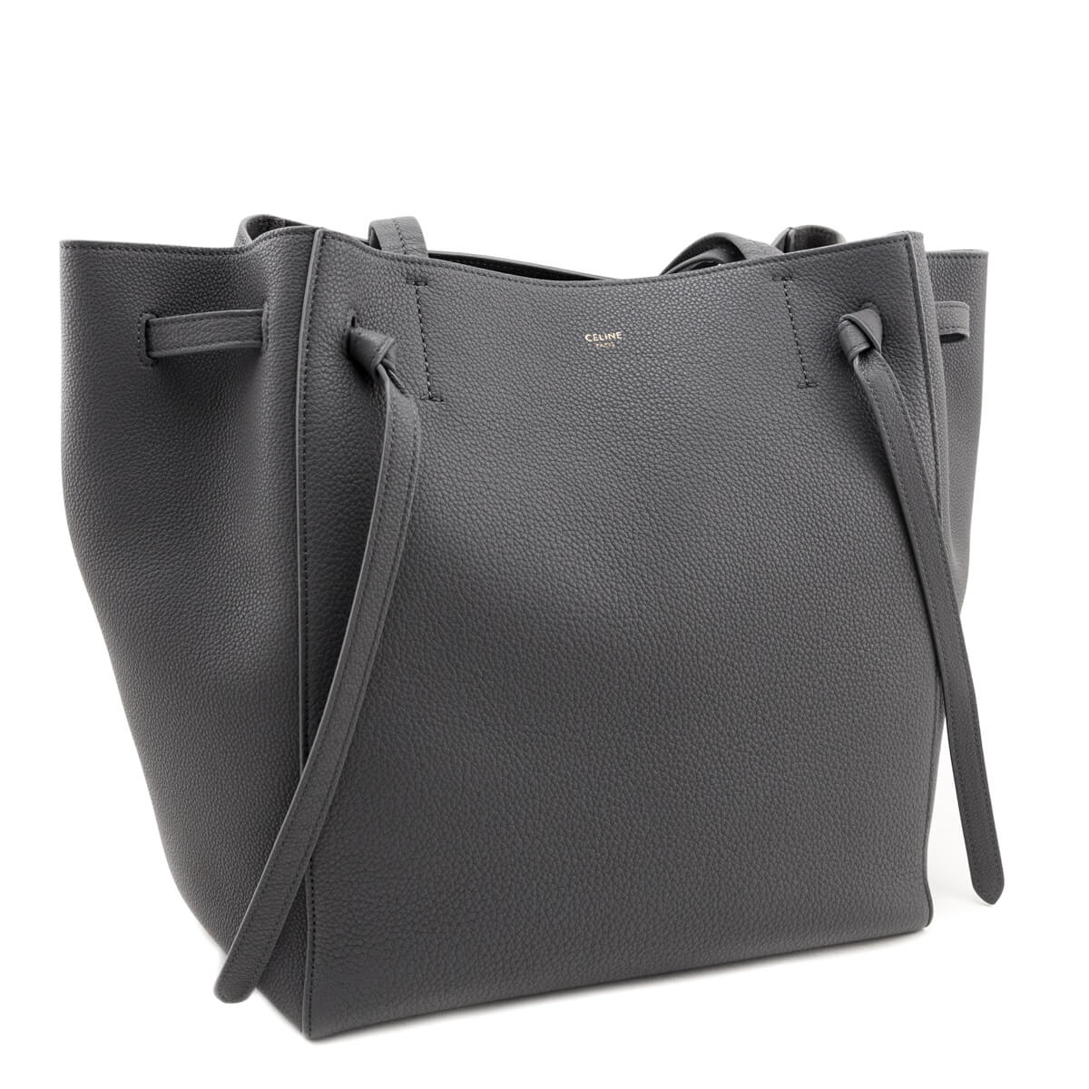 Celine Kohl Soft Grained Calfskin Small Belt Cabas Phantom Tote - Love that Bag etc - Preowned Authentic Designer Handbags & Preloved Fashions