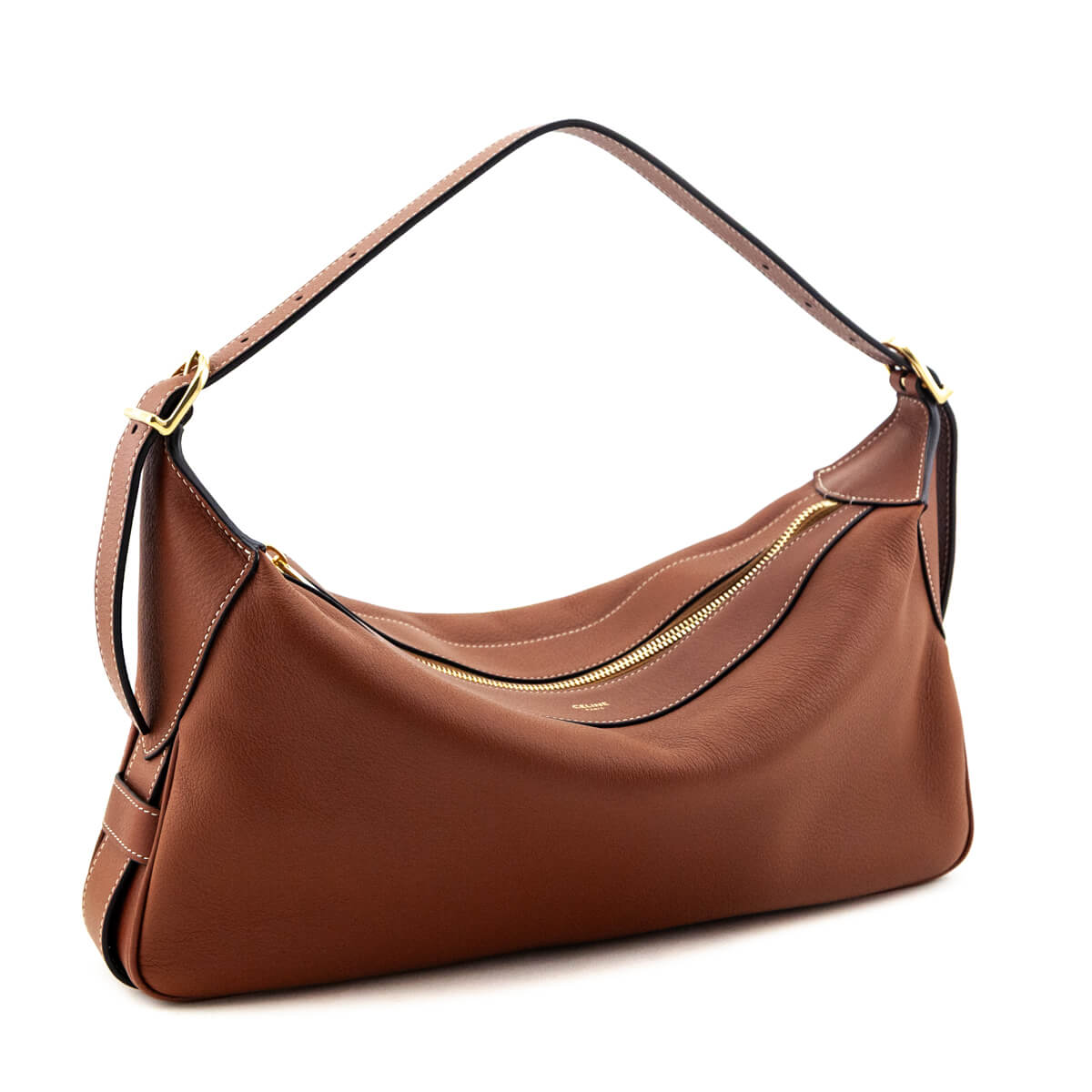 Celine Tan Supple Calfskin Medium Romy Shoulder Bag - Love that Bag etc - Preowned Authentic Designer Handbags & Preloved Fashions