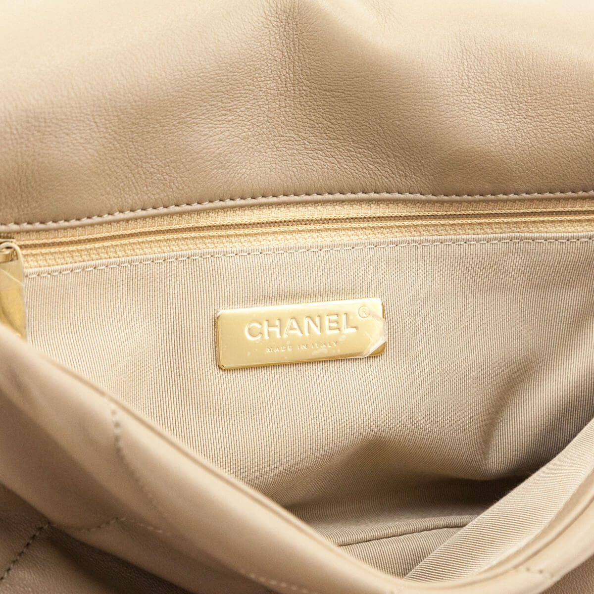 Chanel Beige Lambskin Quilted Medium Chanel 19 - Love that Bag etc - Preowned Authentic Designer Handbags & Preloved Fashions