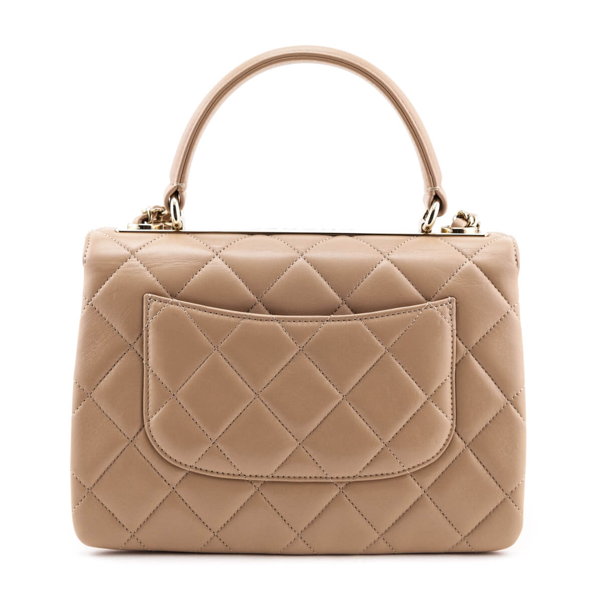 Chanel Beige Lambskin Small Trendy CC Top Handle Flap Bag - Love that Bag etc - Preowned Authentic Designer Handbags & Preloved Fashions