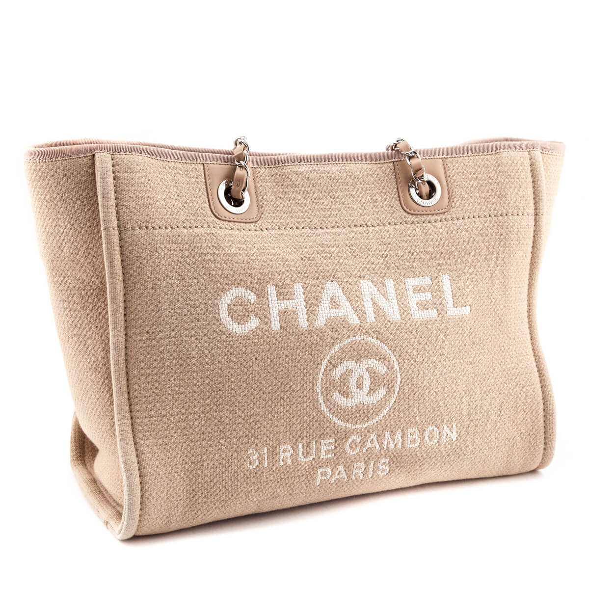 Chanel Beige Mixed Fibers Small Deauville Tote - Love that Bag etc - Preowned Authentic Designer Handbags & Preloved Fashions