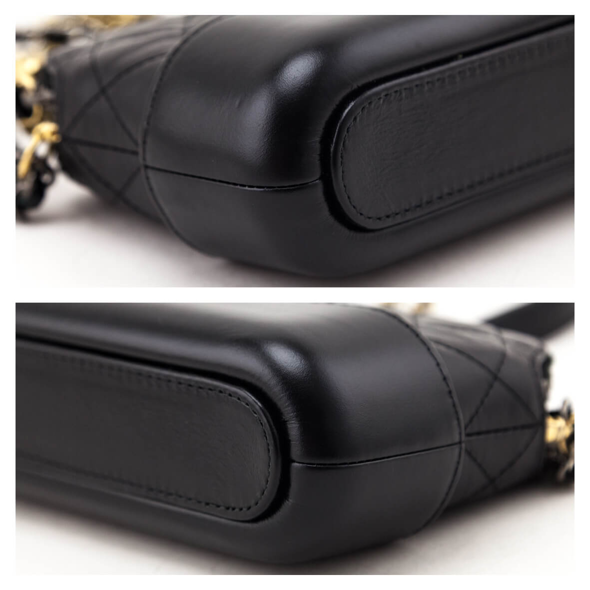 Chanel Black Aged Calfskin Quilted Small Gabrielle Clutch With Chain - Love that Bag etc - Preowned Authentic Designer Handbags & Preloved Fashions