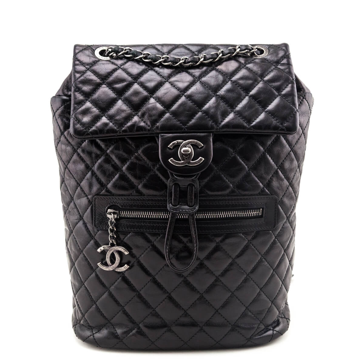 chanel quilted leather backpack Chanel Black Calfskin Quilted Large Salzburg Mountain Backpack