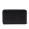 Chanel Black Camellia Embossed Lambskin Long Zip Wallet - Love that Bag etc - Preowned Authentic Designer Handbags & Preloved Fashions