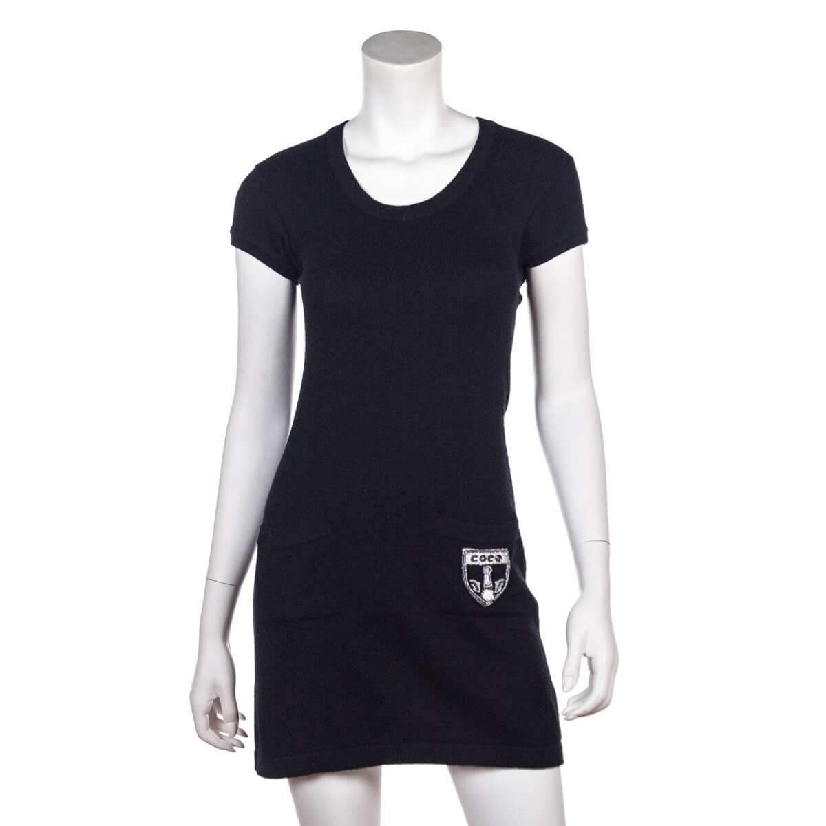 Chanel Black Cashmere Knit Coco Mini Dress - Preloved Chanel Canada Chanel Black Cashmere Knit Coco Mini Dress - Preloved Chanel Canada