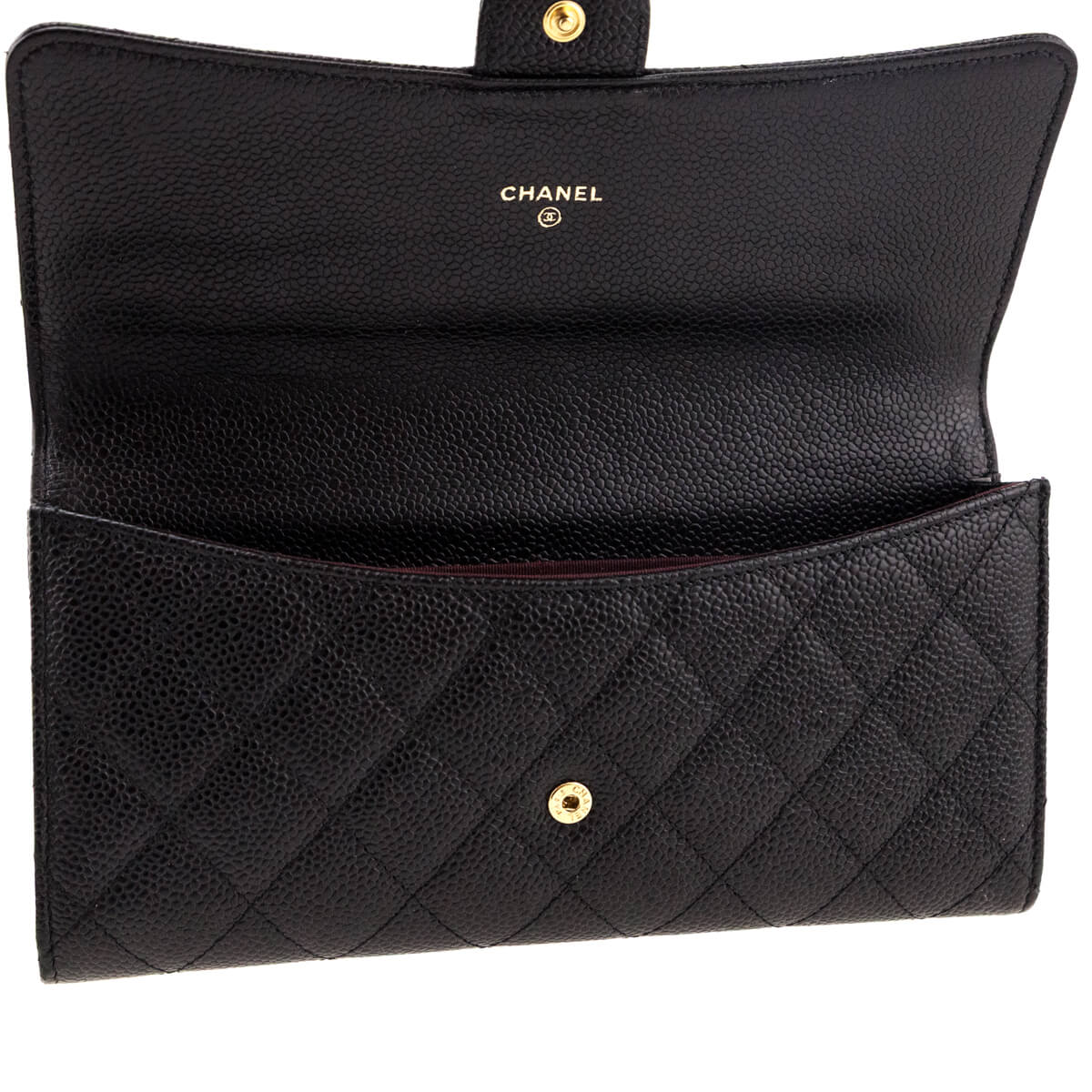 Chanel Black Caviar Quilted Travel Wallet Clutch - Love that Bag etc - Preowned Authentic Designer Handbags & Preloved Fashions