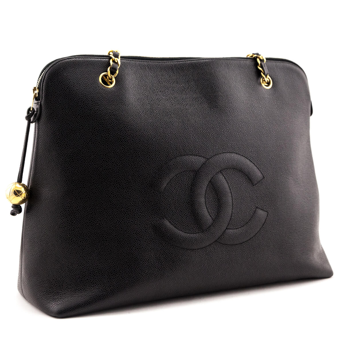 Chanel Black Caviar Vintage CC Shoulder Bag - Love that Bag etc - Preowned Authentic Designer Handbags & Preloved Fashions