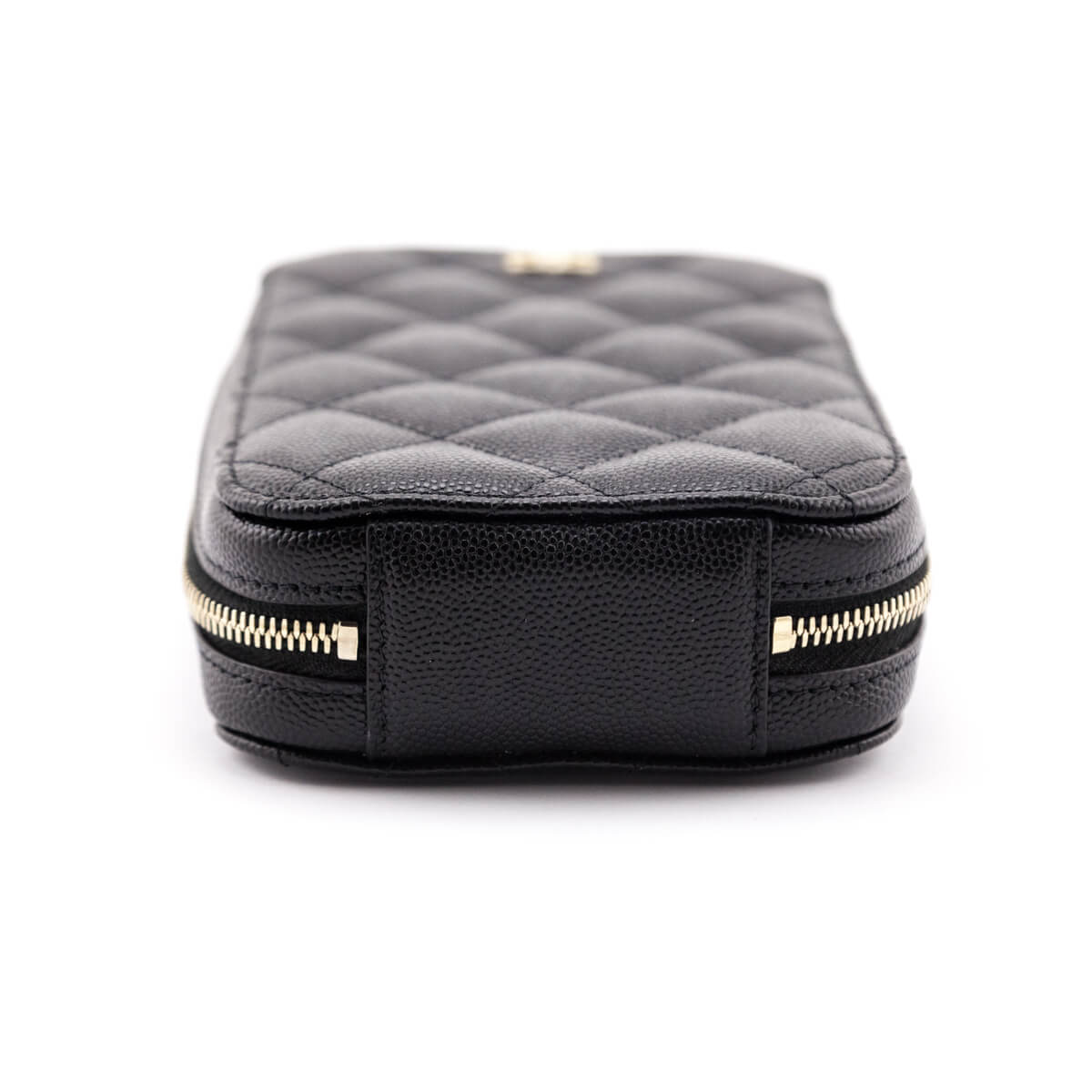 Chanel Black Quilted Caviar Zip Around Chain Phone Case - Love that Bag etc - Preowned Authentic Designer Handbags & Preloved Fashions