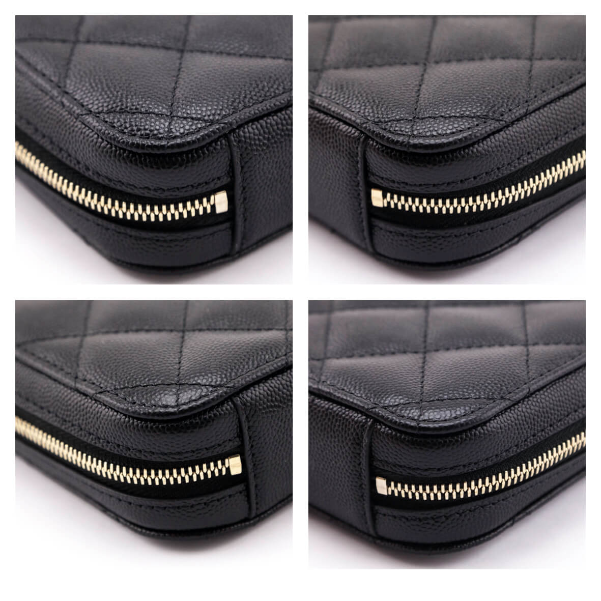 Chanel Black Quilted Caviar Zip Around Chain Phone Case - Love that Bag etc - Preowned Authentic Designer Handbags & Preloved Fashions
