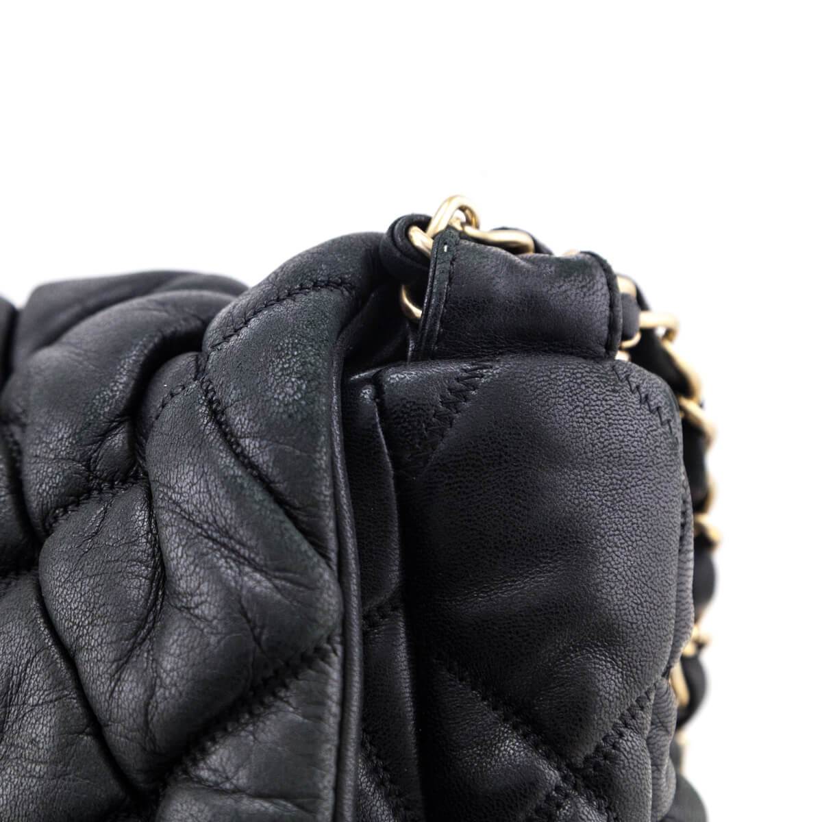 Chanel Black Quilted Lambskin Bubble Large Flap Shoulder Bag - Love that Bag etc - Preowned Authentic Designer Handbags & Preloved Fashions