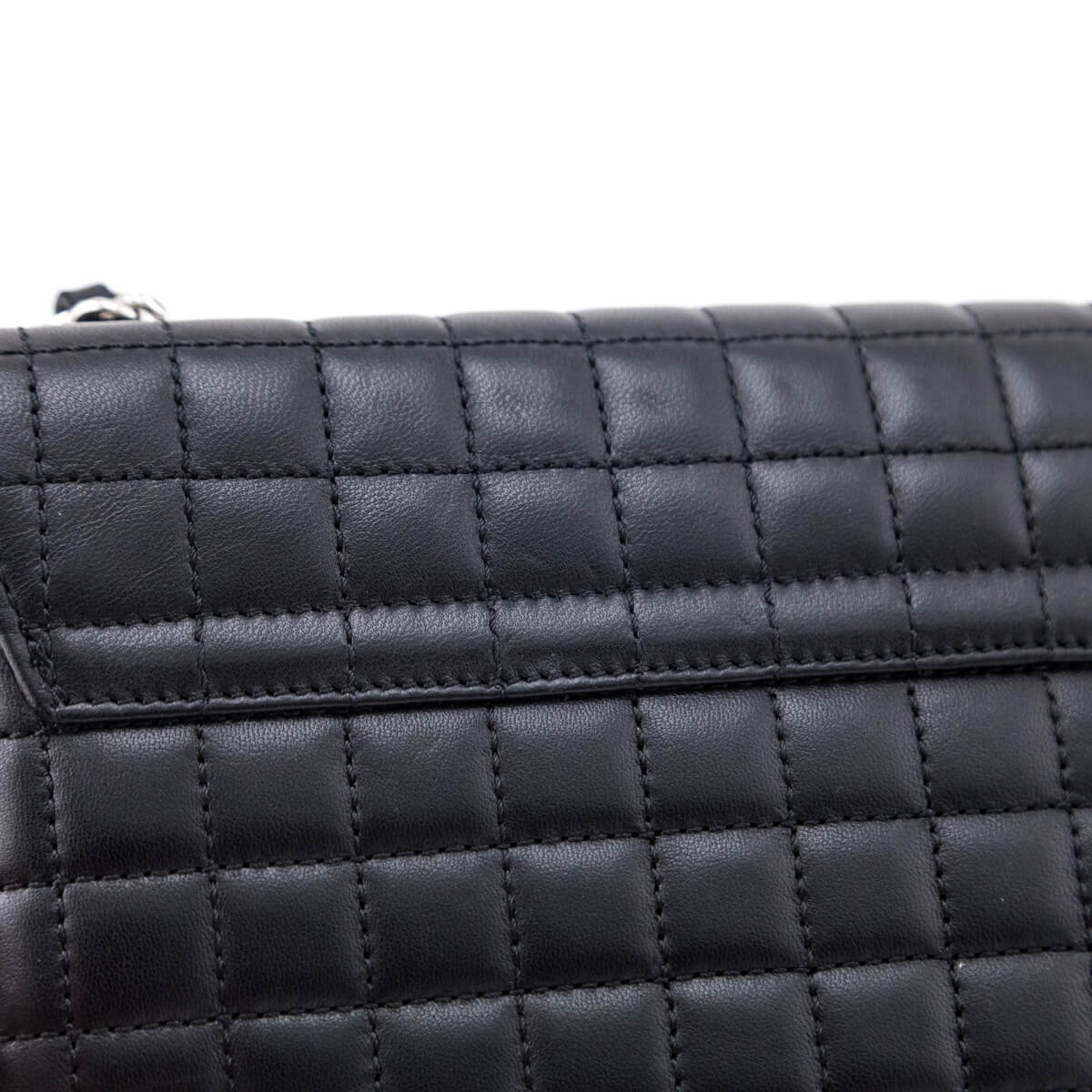 Chanel Black Quilted Lambskin Chocolate Bar Camellia No. 5 Pochette - Love that Bag etc - Preowned Authentic Designer Handbags & Preloved Fashions