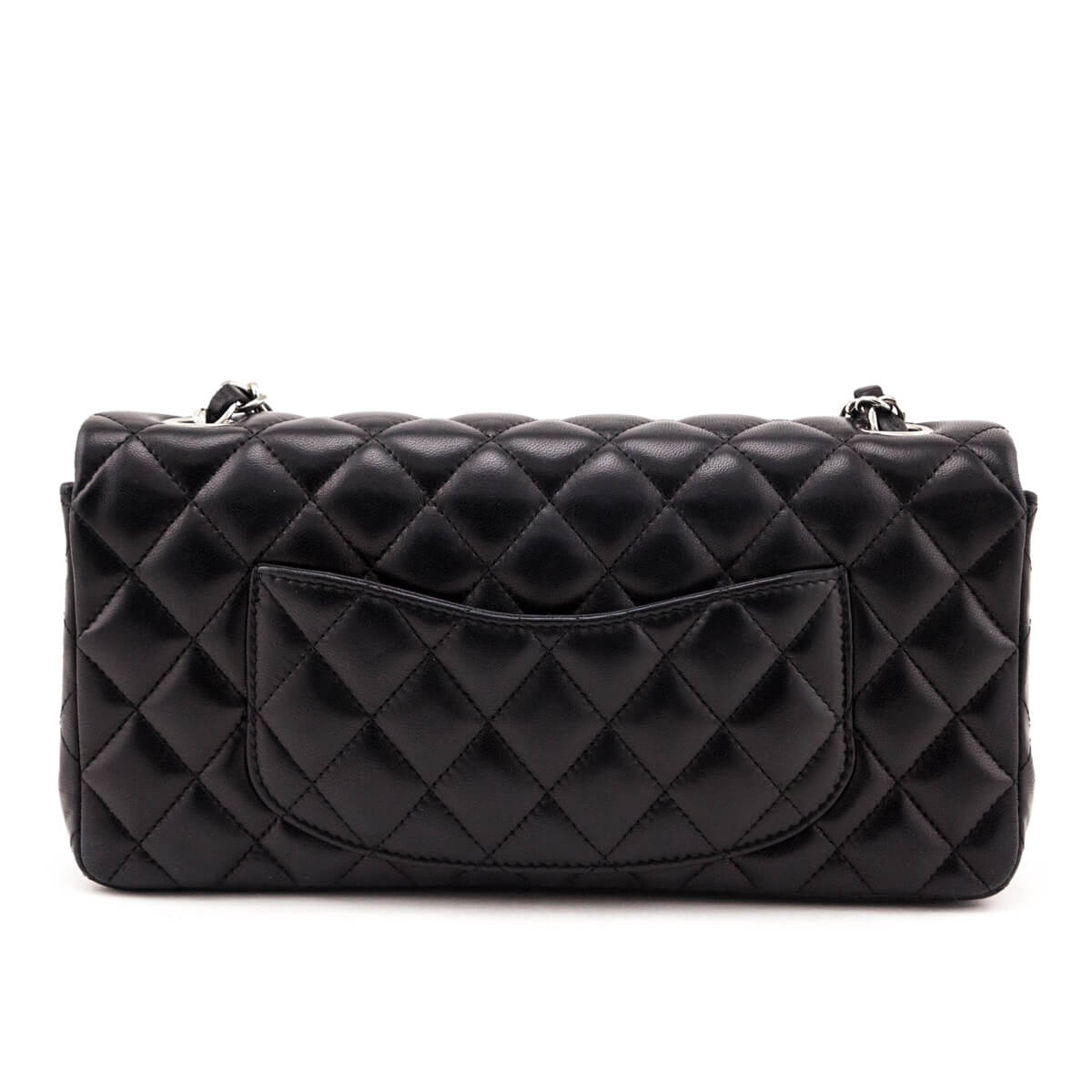 Chanel Black Quilted Lambskin E/W Flap Bag - Love that Bag etc - Preowned Authentic Designer Handbags & Preloved Fashions