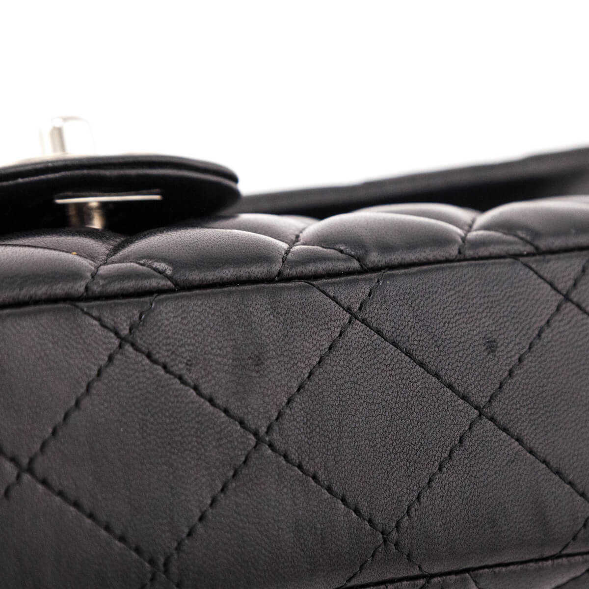 Chanel Black Quilted Lambskin E/W Flap Bag - Love that Bag etc - Preowned Authentic Designer Handbags & Preloved Fashions