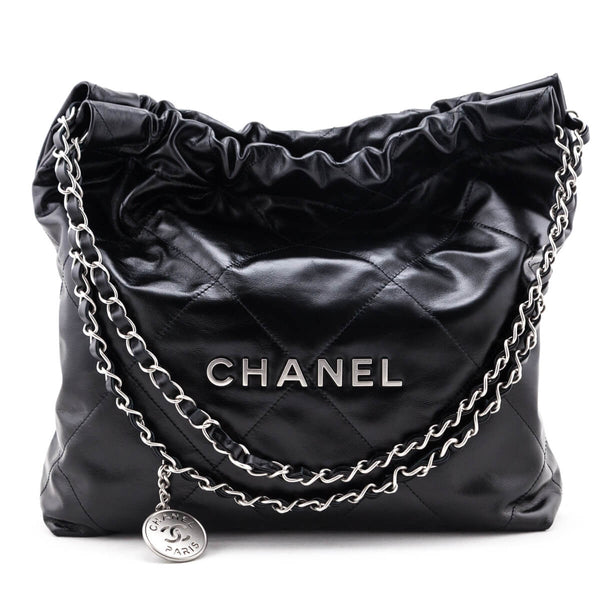 CHANEL Shiny Calfskin Quilted Chanel 22 Purple 1239590
