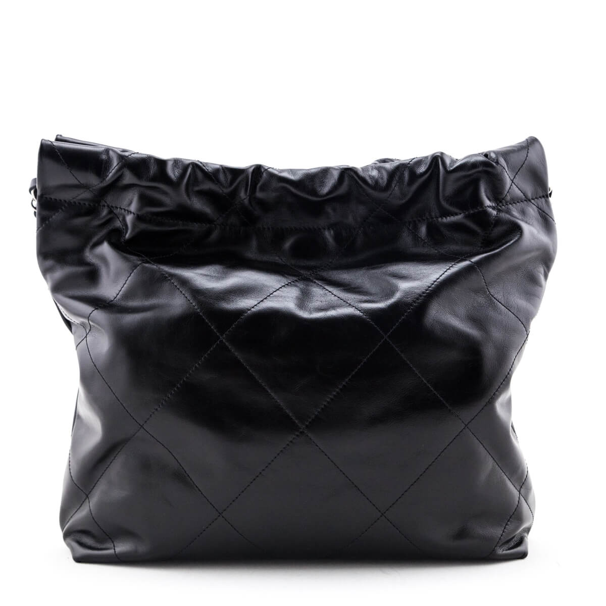 Chanel Black Shiny Calfskin Quilted Small Chanel 22 Bag - Love that Bag etc - Preowned Authentic Designer Handbags & Preloved Fashions