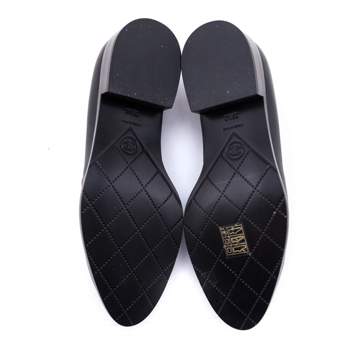 Chanel Black & Burgundy CC Loafers Size US 5.5 | EU 35.5 - Love that Bag etc - Preowned Authentic Designer Handbags & Preloved Fashions